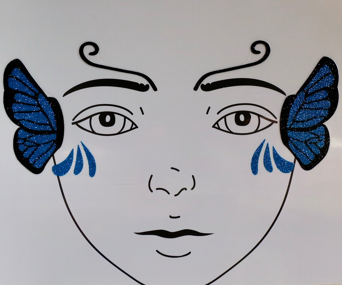 Butterfly Festival Face Sticker Jewels Halloween Face Etsy