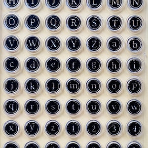 Letras del alfabeto de máquina de escribir, sellos de silicona transparentes mayúsculas y minúsculas, planificador de grabado en relieve, diario, manualidades, álbumes de recortes, decoración