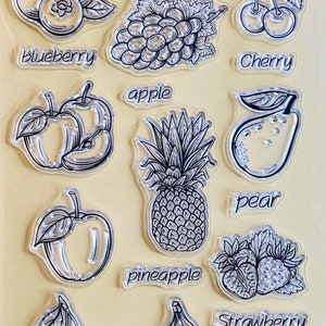 Frutta Fragola Banana Ananas Clear STAMP Planner, Diario, Artigianato, Scrapbooking, Decorazione
