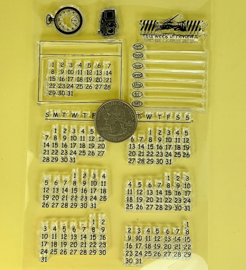 11pc Stamp Set / Calendar / Planner / Clear Stamp Planner Etsy