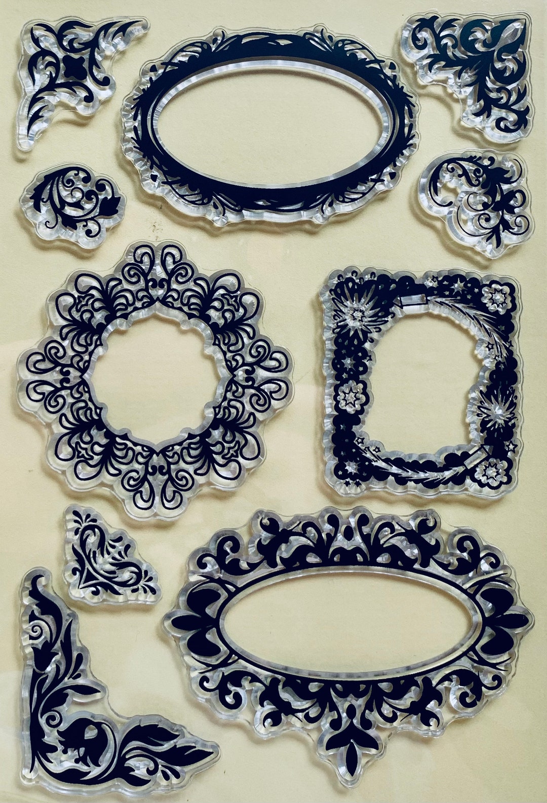 Borders Frame Corners Labels Ornate - Clear Silicone Stamps DIY ...