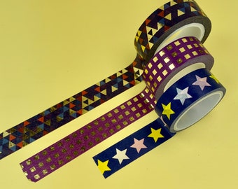 Cinta washi con patrones de fiesta triangulares, cinta de papel para manualidades