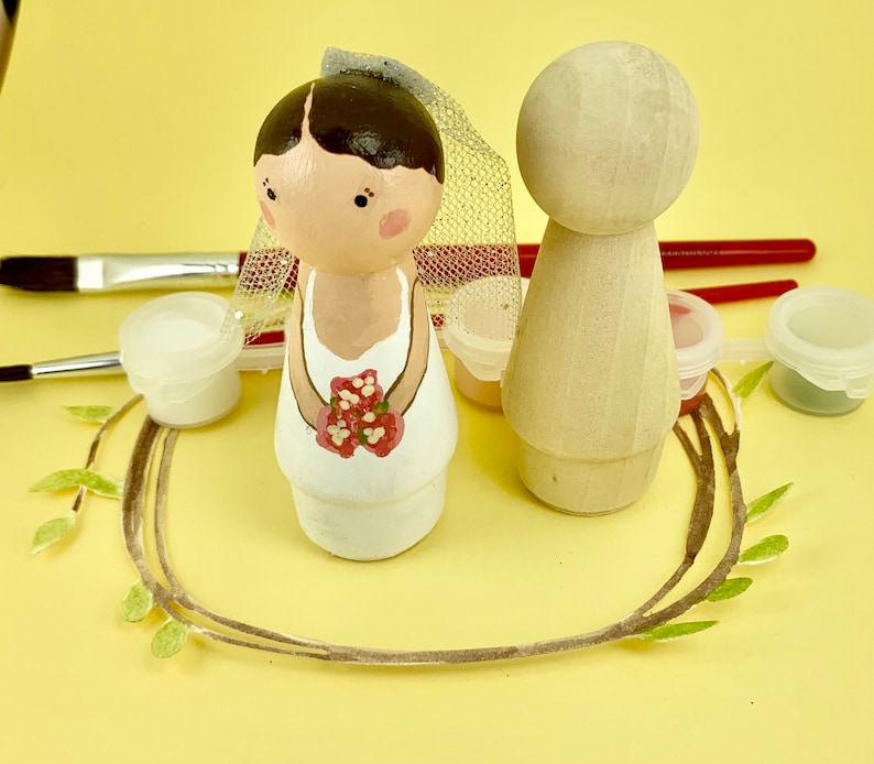 DIY Peg Doll Kit Make Your Own Bride With Vail All Materials - Etsy