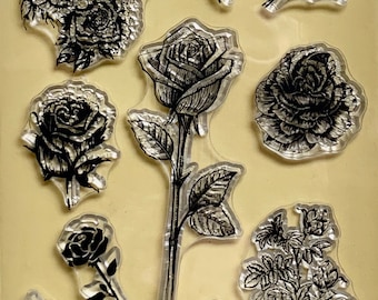Rose Roses Clear Silicone Stamps DIY Embossing  Planner, Journal, Craft, Scrapbooking, Decoration #83