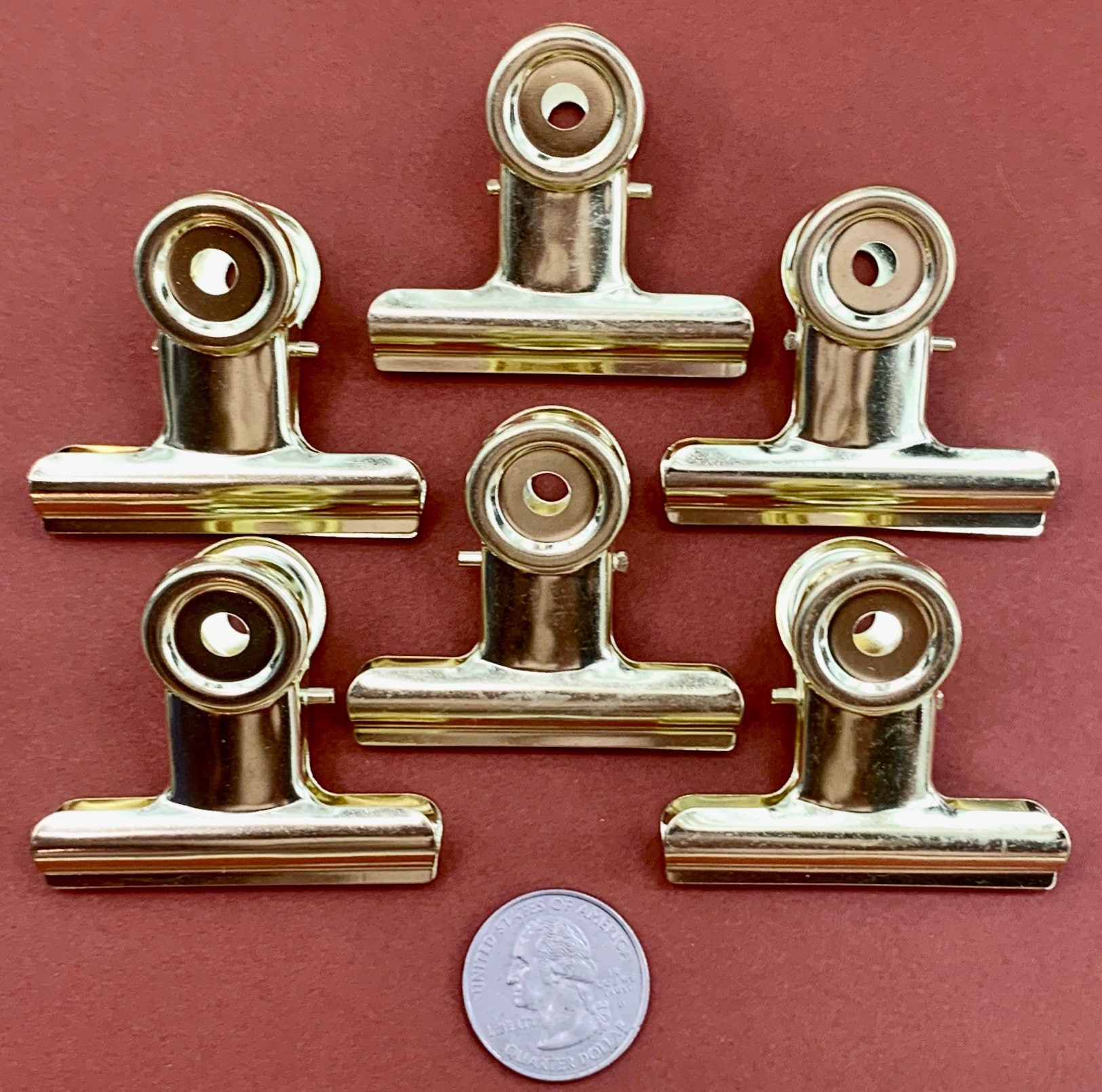 10 Gold Metal Bulldog Clips Etsy