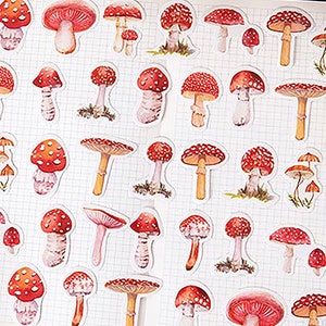 45 Rote Mütze Pilz Sticker dekorieren Fotoalben, Erinnerungsbücher und Scrapbooks
