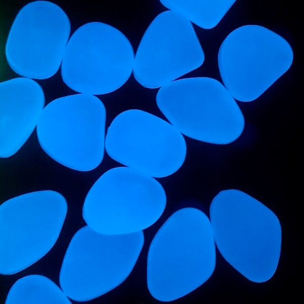 10 Blue at Night White in the Day Luminous Glow-In-The-Dark Pebbles/Rocks/Stones