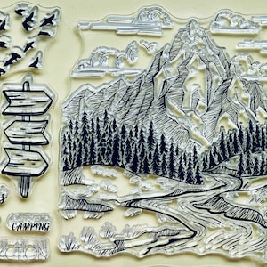 Mountain River Forest Clear STAMP Planner, Journal, Craft, Scrapbooking, Decoration