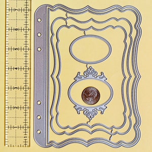 Plantillas para troqueles con forma de libro, para hacer álbumes de fotos, para hacer relieve, para hacer tarjetas, para hacer álbumes de recortes, para hacer tarjetas de bricolaje, para troqueles de metal