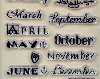 Month Dates Calendar Stamp Set / Calendar / Planner / Clear Stamp - Planner, Journal, Craft, Scrapbooking, Decoration