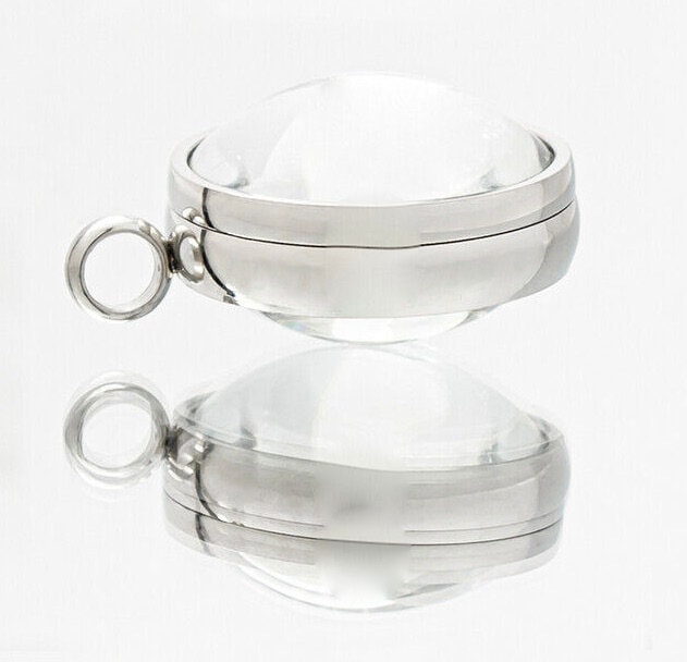Curved Glass 30mm Living Memory Locket Floating Locket Necklace Pendant For Women Stainless Steel Jewelry Making DIY
