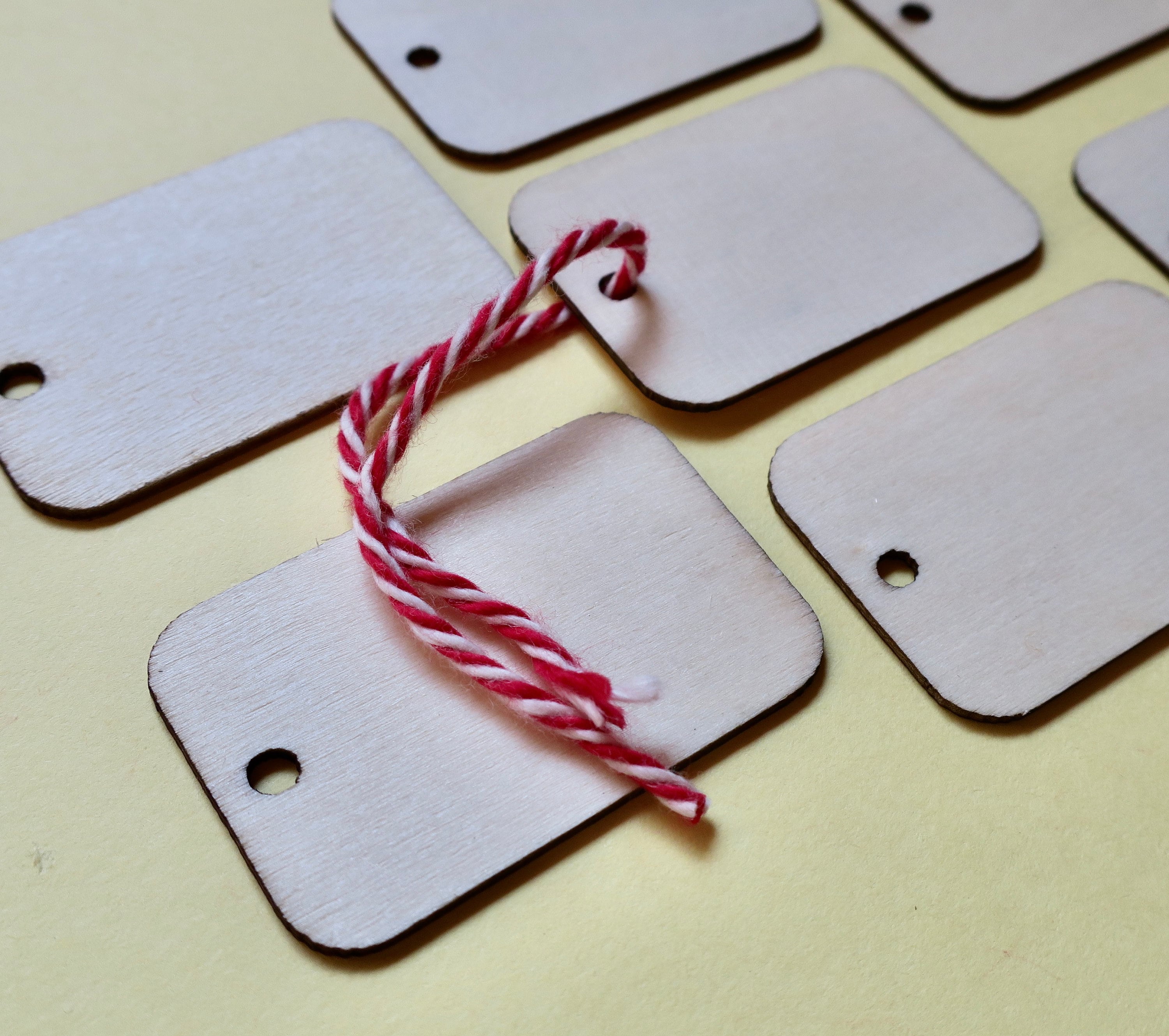 6 Blank Wood Tags With String Unfinished Wooden Craft Tags Etsy UK