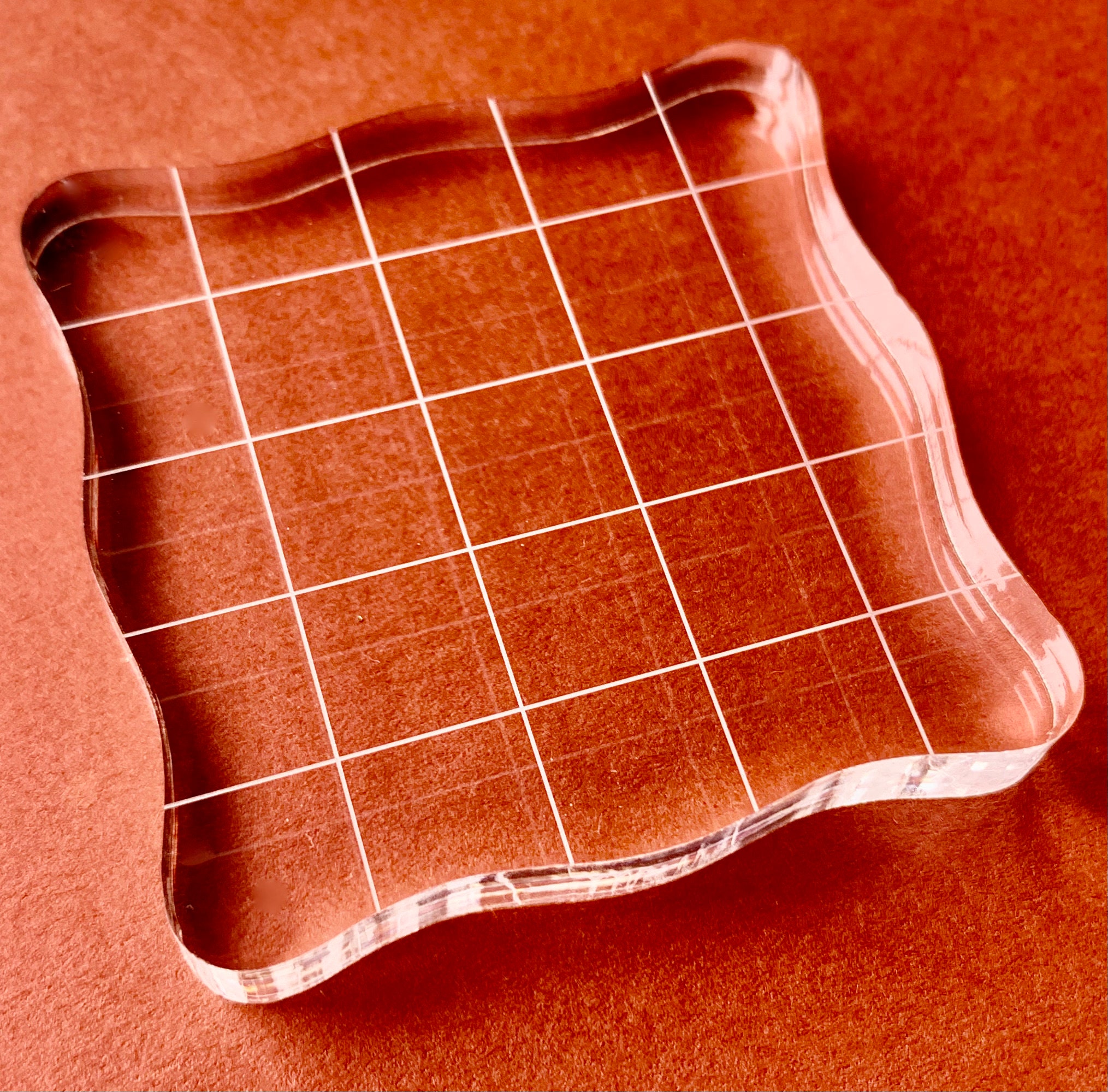 2 Inch Square Clear Acrylic Stamp Block Acrylic Mounts Etsy