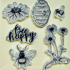 Bijenkorf bloem duidelijke STEMPEL Planner, Dagboek, Ambacht, Scrapbooking, Decoratie