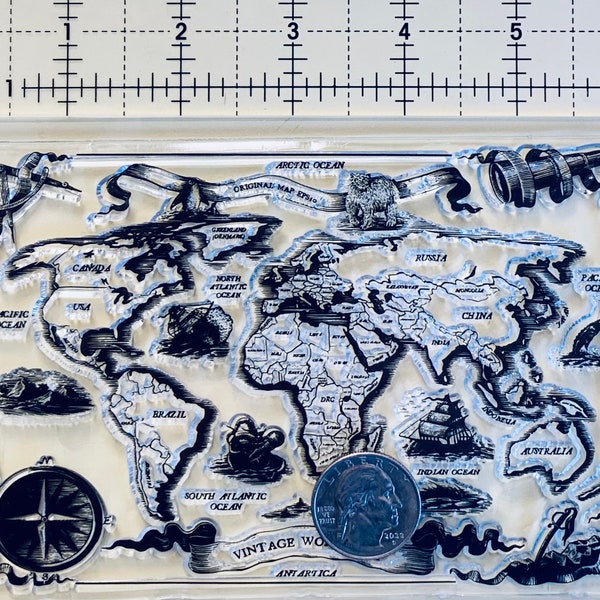 Weltkarte Stempel scrapbooking Karte machen Reiseplanung lehrreich