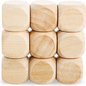 5pcs Blank Wood Dice Kid Child Game making DIY Toys Family Party Games Make a Game 20mm