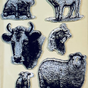 Farm Animal Pig Goat Cow Sheep Przezroczyste Silikonowe Stemple DIY Tłoczenie Planner, Dziennik, Rzemiosło, Scrapbooking, Dekoracja