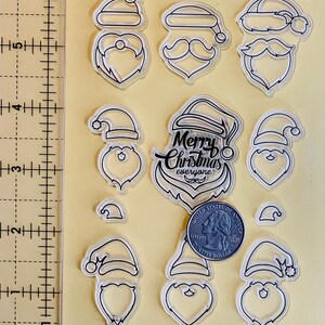 Santa Faces Christmas Clear STAMP for Card Making Decoration and Scrapbooking
