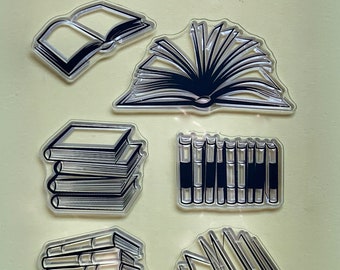 Bücher Bibliothek klare Silikon Stempel DIY Prägung Planer, Journal, Handwerk, Scrapbooking, Dekoration