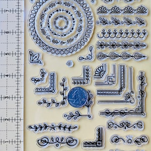 Borders Corners Ornate Circles - Clear Silicone Stamps DIY, Embossing ...