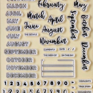Calendario Settimana Mese Giorno Timbri in silicone trasparenti Pianificatore di goffratura fai-da-te, diario, artigianato, scrapbooking, decorazione