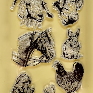 Farm Pig Goat Chicken Horse Clear Silicone Stamps DIY Embossing  Planner, Journal, Craft, Scrapbooking, Decoration