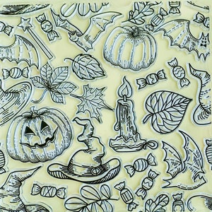 Halloween Pumpkin Bat Clear Silicone Stamps DIY Embossing  Planner, Journal, Craft, Scrapbooking, Decoration