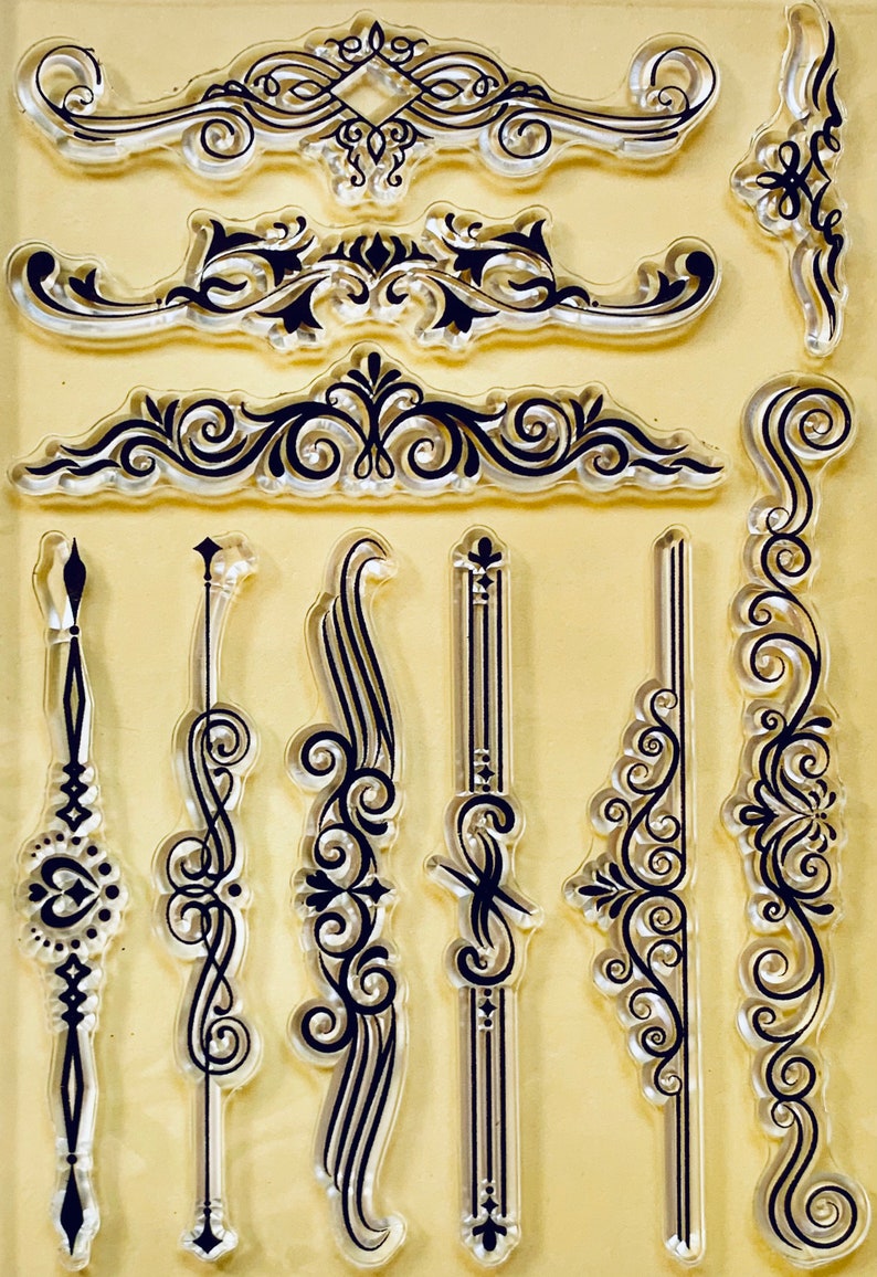 Borders Corners Ornate - Clear Silicone Stamps DIY Embossing Planner ...