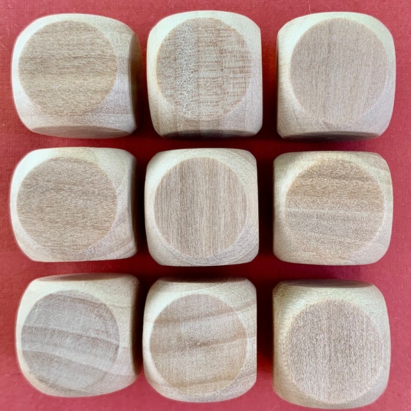 5pcs Blank Wood Dice Kid Child Game making DIY Toys Family Party Games Make a Game 20mm