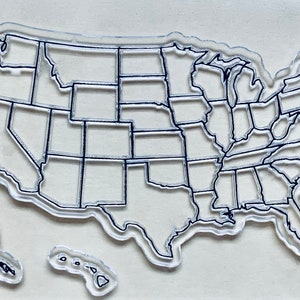 USA American Map Clear STAMP Planer, Lernwerkzeug, Journal, Basteln, Scrapbooking, Dekoration Wahlen Reiseplanung