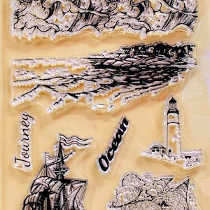Ship Sea Lighthouse Clear Silicone Stamps DIY Embossing  Planner, Journal, Craft, Scrapbooking, Decoration