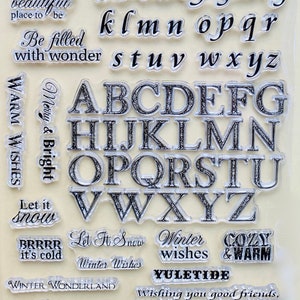 Alfabeto letras y números sellos de silicona transparente DIY relieve planificador, diario, artesanía, álbum de recortes, decoración