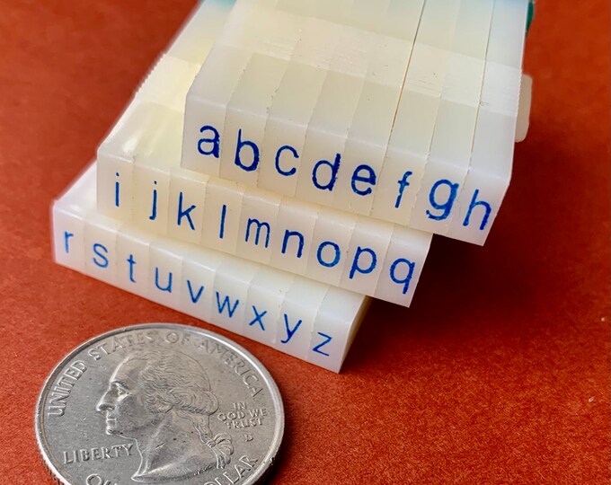 Stackable Letters Names A Z Small LOWERCASE Stackable Alphabet Stamp Set / Type Alphabet ...