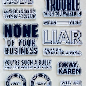 Liar Rude Trouble Never of Your Business Stempel Klare Silikon Stempel DIY Prägung Planer, Journal, Handwerk, Scrapbooking, Dekoration