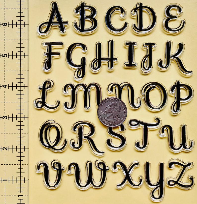 Alphabet Letters Uppercase Clear Silicone Stamps DIY Embossing Planner ...