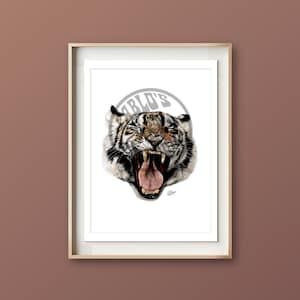 Tiger / Tier Zeichnung / Kunst / Wand Kunst / Kunst Dekor / Katze / Tier Druck / Wildkatze / Säugetier / Digital Download / Original Kunstwerk / Raubkatze