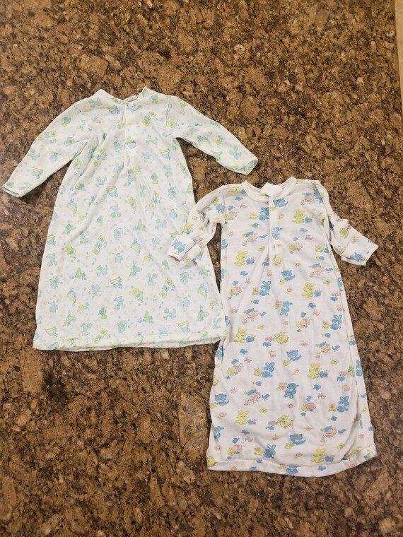 Vintage Carters Sleep Gown Layette Circus Bears Clown Gem