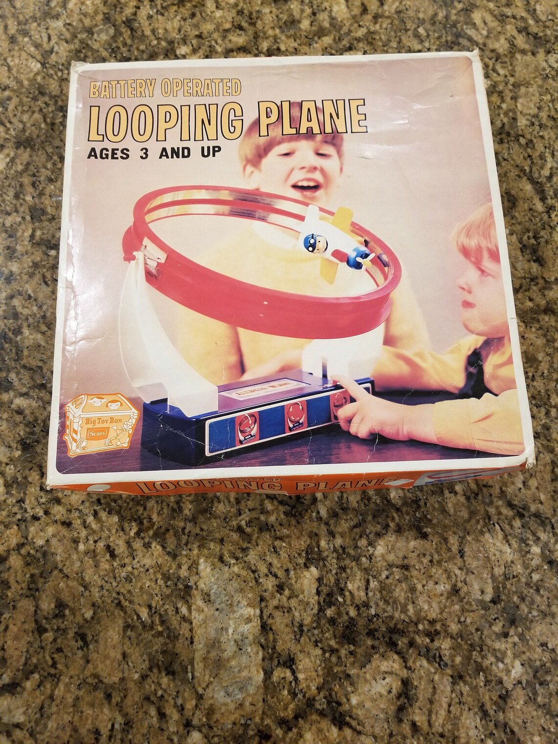 Vintage Sears Big Toy Box Battery Operated Looping Plane Toy Etsy