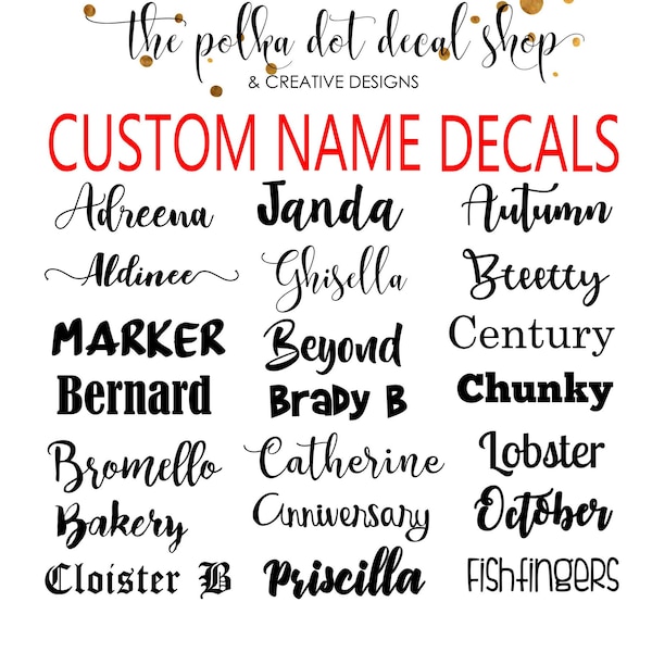 Name decal, custom name, personalized name decal, calligraphy name, handwritten name, name sticker, cursive font, cup decal, name label