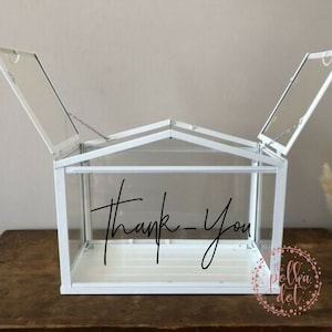 Thank you card box decal, Ikea socker greenhouse wedding decal, personalized wedding decor, custom wedding decal stickers, DIY wedding idea