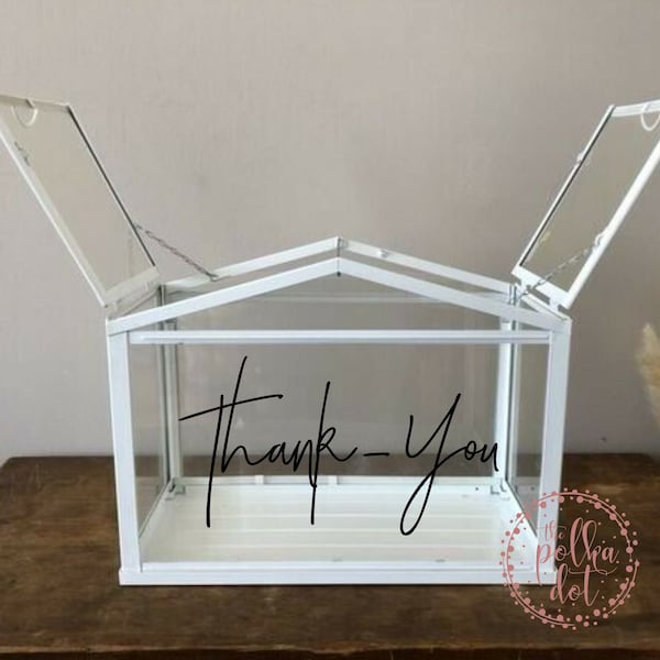 Thank you card box decal, Ikea socker greenhouse wedding decal, personalized wedding decor, custom wedding decal stickers, DIY wedding idea