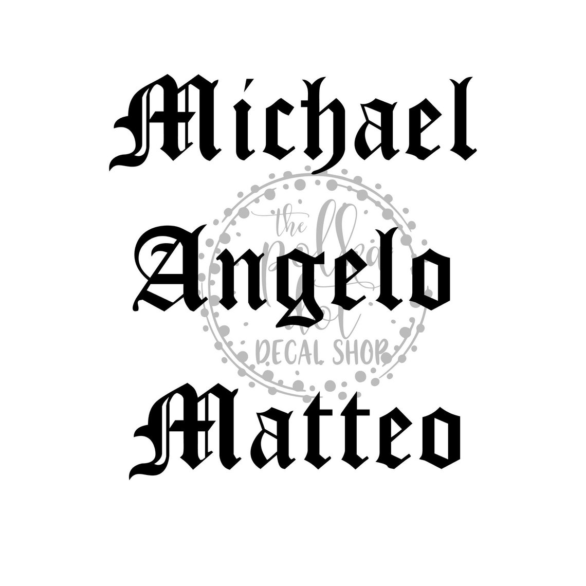 Old English Name Decal Custom Name Personalized Name Decal Etsy