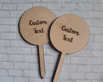 Custom Wooden Plant Tag, Succulent Favor Stake, Engraved Label