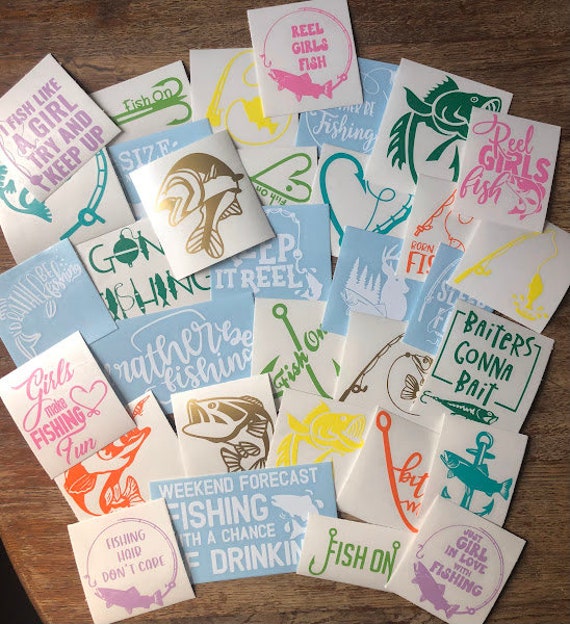 Fish MYSTERY PACKS Vinyl Decal Sticker, Outdoor Girl, Fishing Girl