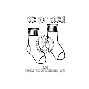 Rock your own socks colour page, WDDS, World Down Syndrome Day colouring page, classroom awareness, Down syndrome sheet, Rock your socks