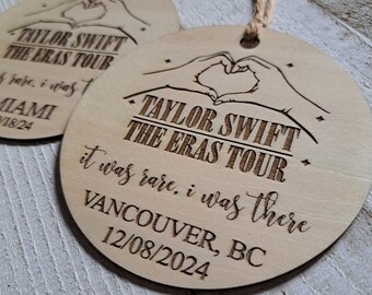 Personalized Eras Tour Wooden Christmas Ornament, Laser Cut 2024 Gift