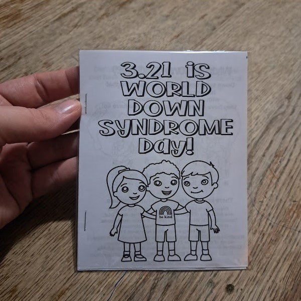 Digital Download-3.21 is World Down syndrome day mini coloring book download only, no physical copy, Down syndrome awareness, classroom idea