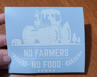 No Farmers No Food car decal, support Indian farmers, support farms,