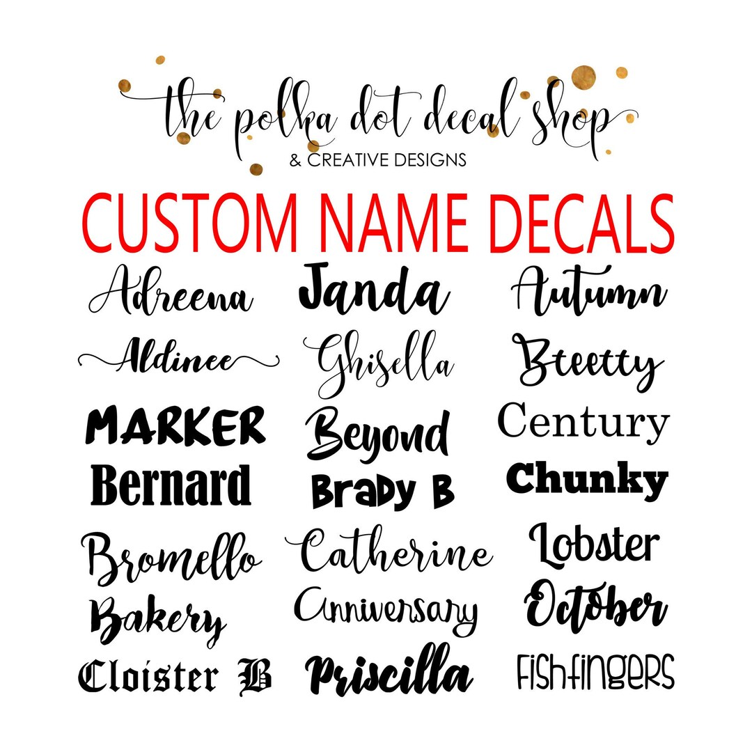 Name Decal, Custom Name, Personalized Name Decal, Calligraphy Name, Handwritten Name, Name