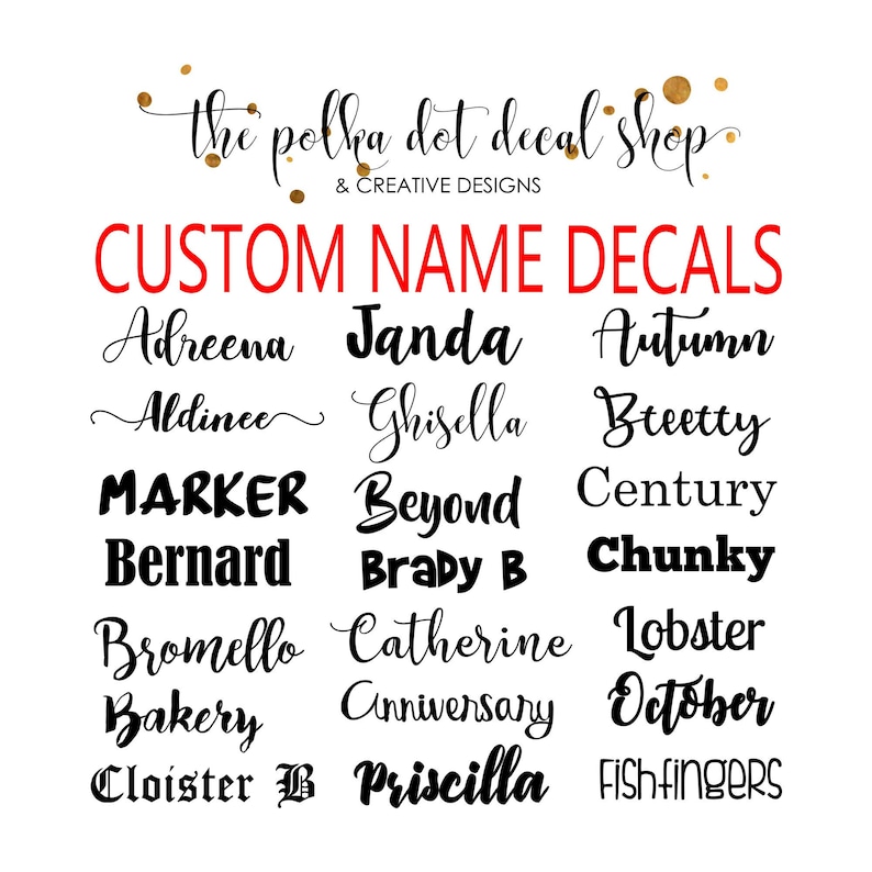 Name Decal Custom Name Personalized Name Decal Calligraphy Etsy